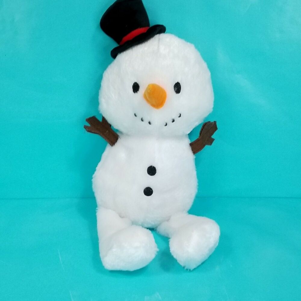 Kellytoy Christmas Snowman Top Hat Carrot Nose Plush Stuffed Animal Soft 15"
